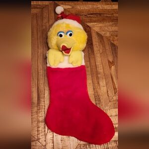 23" Sesame Street BIG BIRD Plush Furry Christmas Stocking ~ Jim Henson ~